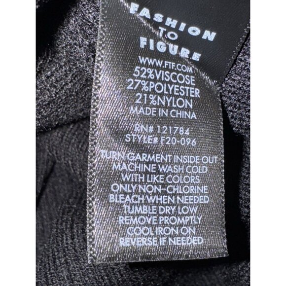 Fashion To Figure Black Cutout Ribbed Pullover Duster Sweater Plus Size 1 NWT - Picture 8 of 14